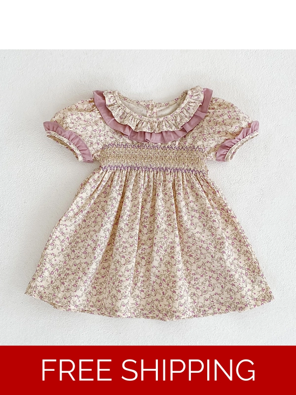 Ditsy Flower Ruffle Neck Onesie